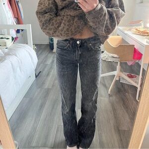 Zara mid rise TRF wide leg jeans 
Women's Black Jeans